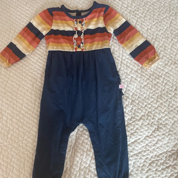 RUFFLE BUTTS DESERT HORIZON STRIPE FULL LENGTH ROMPER SIZE 18-24 MONTHS - Picture 1 of 11